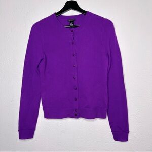 Bright Purple Only Mine Two-Ply Cashmere Button Down Sweater 100% cashmere